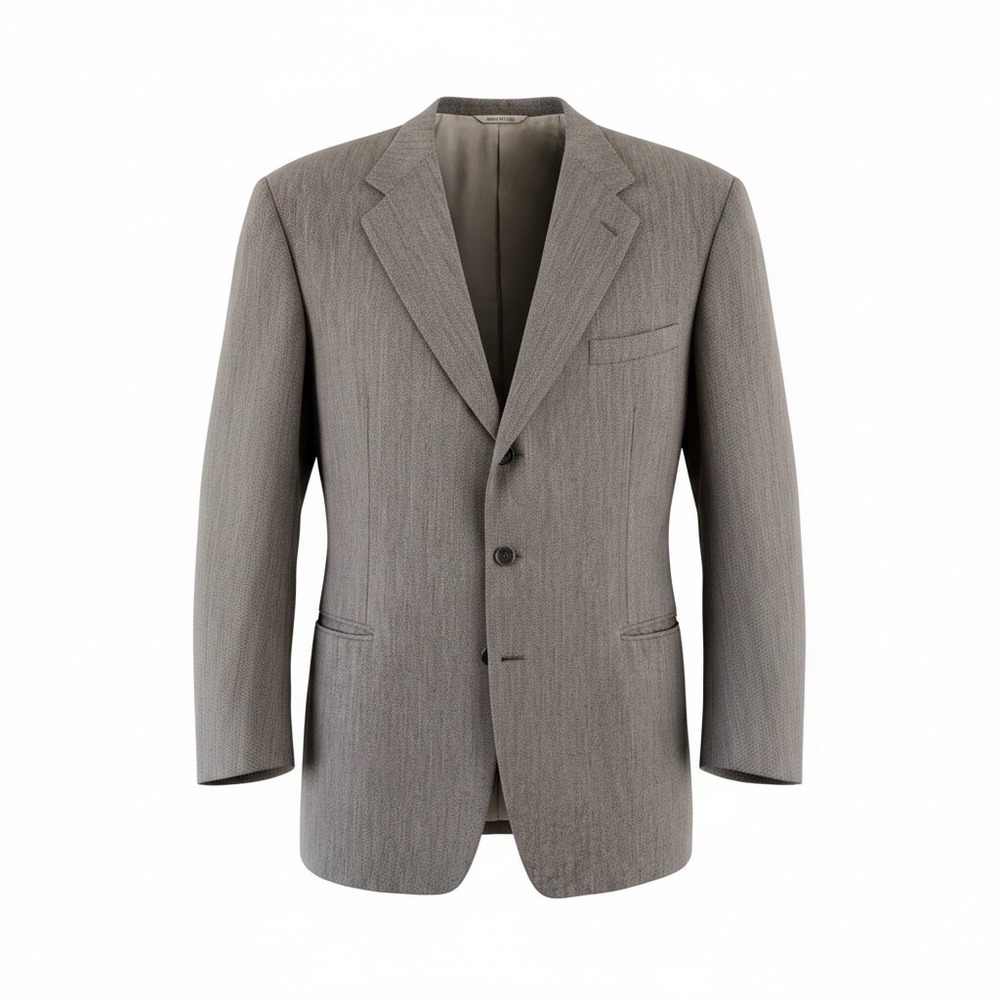 Canali Milano Sport Coat 100% Pure Wool Micro-Pattern Brown Grey Italy 62 XL